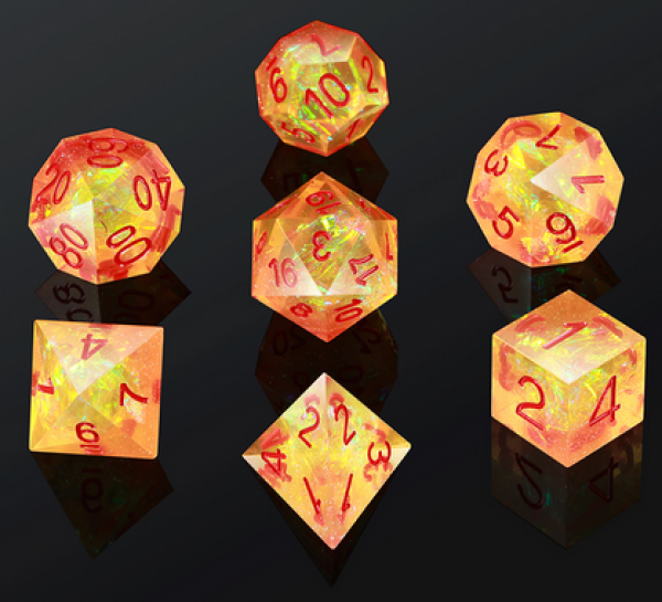Dice Habit: Sharp Edge Dice Set - Sunset (7pcs)