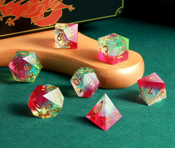 Dice Habit: Sharp Edge Dice Set - Tourmaline (7pcs)