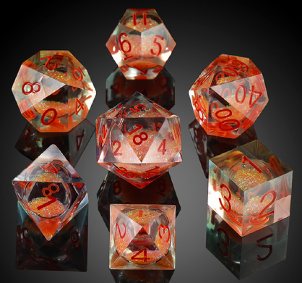 Dice Habit: Liquid Core Dice Set - Coral (7pcs)