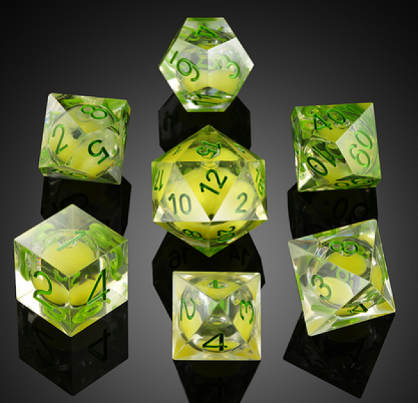 Dice Habit: Liquid Core Dice Set - Green Lava (7pcs)