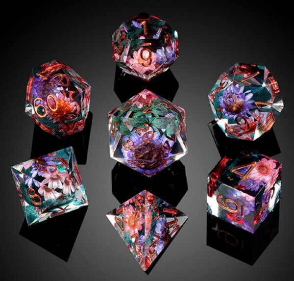 Dice Habit: Sharp Edge Dice Set - Secret Garden (7pcs)
