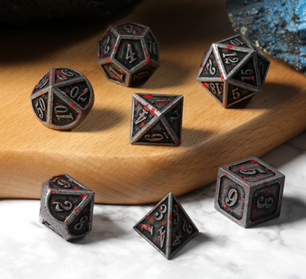 Dice Habit: Metal & Enamel Dice Set - Blood & Iron (7pcs)
