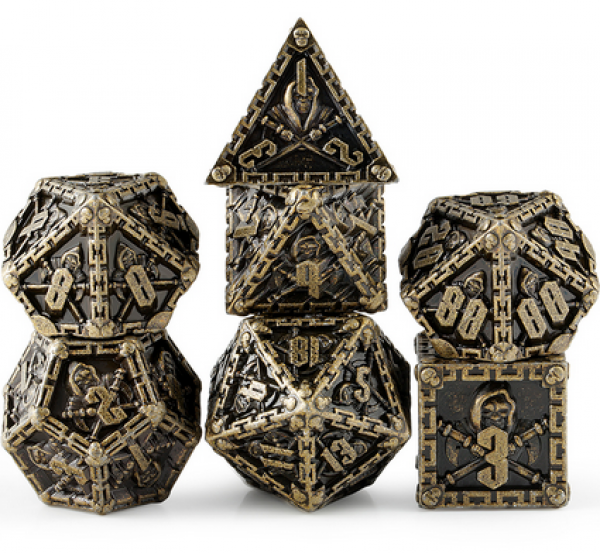 Dice Habit: Metal & Enamel Dice Set - (Reaper) Bronze (7pcs)