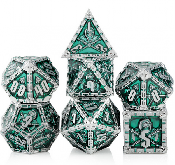 Dice Habit: Metal & Enamel Dice Set - (Reaper) Green (7pcs)