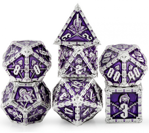 Dice Habit: Metal & Enamel Dice Set - (Reaper) Purple (7pcs)