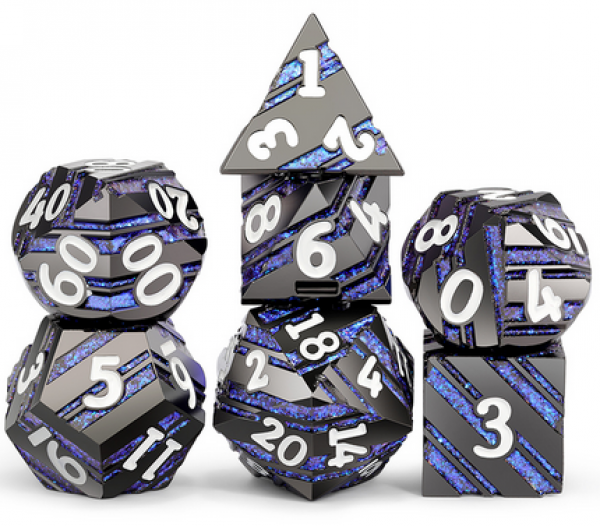 Dice Habit: Zinc Alloy Striped Dice Set - Stargate (7pcs)
