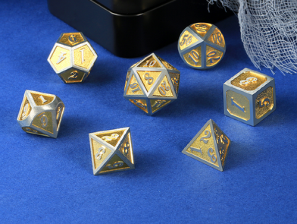 Dice Habit: Metal & Enamel Dice Set - Golden (7pcs)