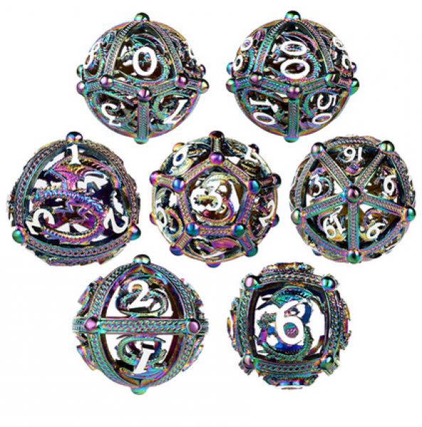 Dice Habit: Hollow Orb Dice Set - (Dragon) Iridescence (7pcs)