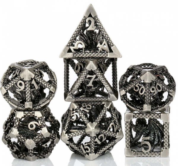 Dice Habit: Hollow Dice Set - (Dragon Cage) Iron (7pcs)