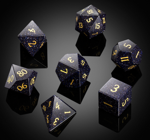 Dice Habit: Gemstone Dice Set - (Synthetic) Blue Sandstone (7pcs)