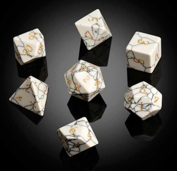 Dice Habit: Gemstone Dice Set - (Synthetic) Howlite (7pcs)