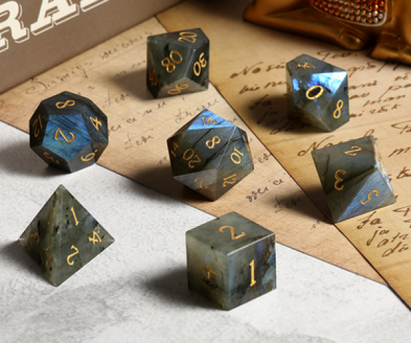 Dice Habit: Gemstone Dice Set - (Natural) Labradorite (7pcs)