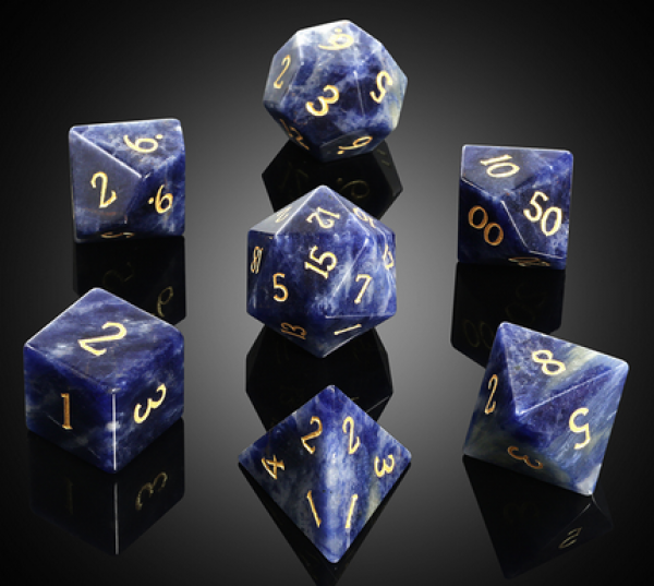 Dice Habit: Gemstone Dice Set - (Natural) Sodalite (7pcs)