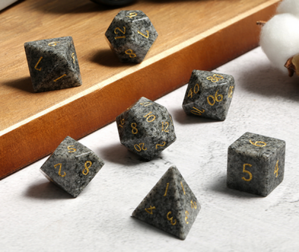 Dice Habit: Gemstone Dice Set - (Natural) Soapstone (7pcs)
