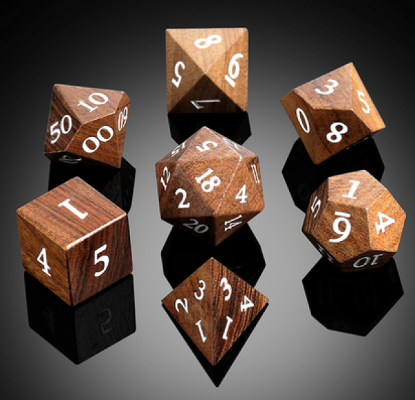 Dice Habit: Wooden Dice Set - Yellow Balau Wood (7pcs)