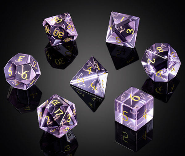 Dice Habit: Glass Dice Set - Amethyst Zircon (7pcs)