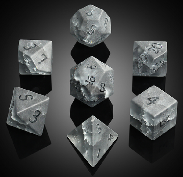 Dice Habit: Glass Dice Set - Shattered Onyx Zircon (7pcs)