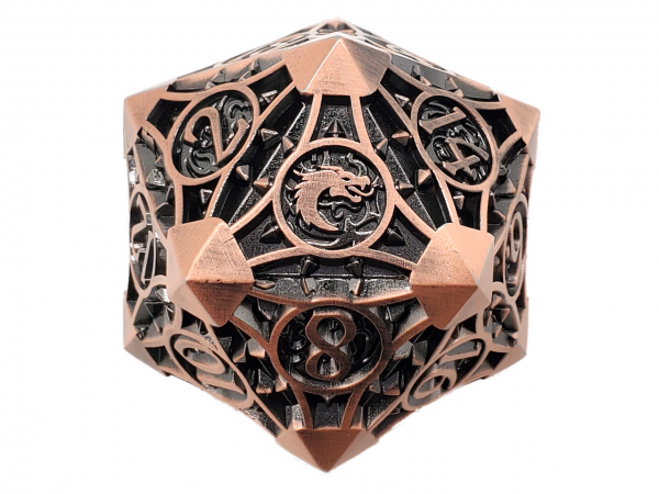 Old School RPG Metal Dice: Gnome Forged - 23mm D20 Ancient Bronze