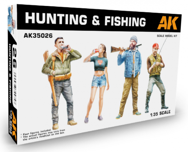 AK-Interactive: Hunting & Fishing Miniature Figure Models (1:35 scale)