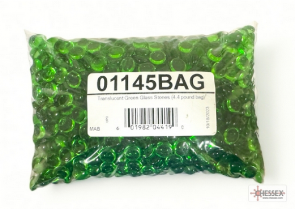 Chessex Gaming Stones: Translucent Green Glass Stones Bag (4.4lb bag)