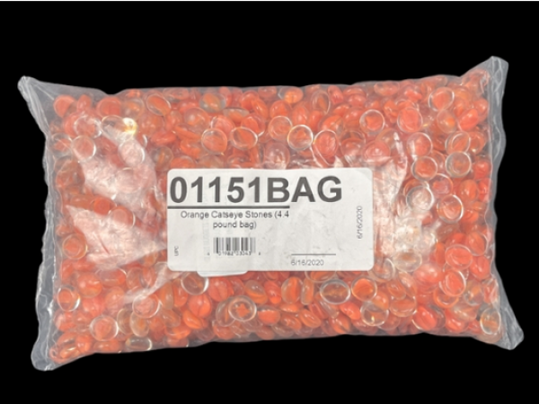 Chessex Gaming Stones: Catseye Orange Glass Stones Bag (4.4lb bag)
