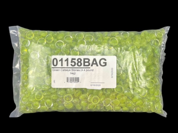 Chessex Gaming Stones: Catseye Green Glass Stones Bag (4.4lb bag)