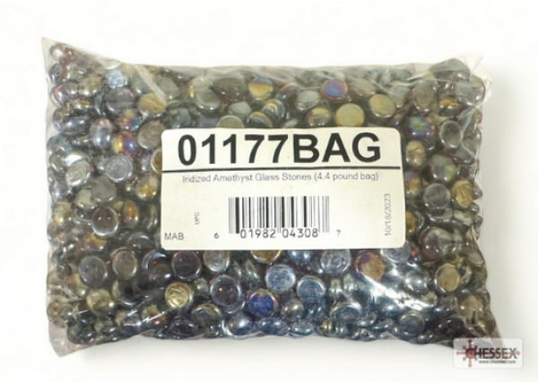 Chessex Gaming Stones: Iridized Amethyst Glass Stones Bag (4.4lb bag)