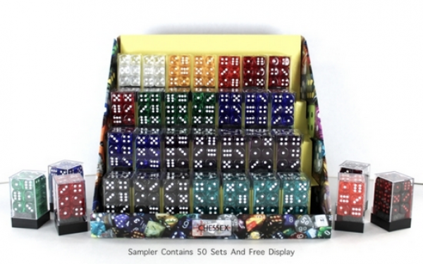 Chessex Sampler: Box of 50 Translucent 16mm Dice Blocks [Retail Only]