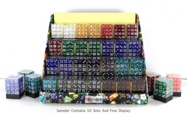 Chessex Sampler: Box of 50 Translucent Sampler 12mm Dice Blocks [Retail Only]