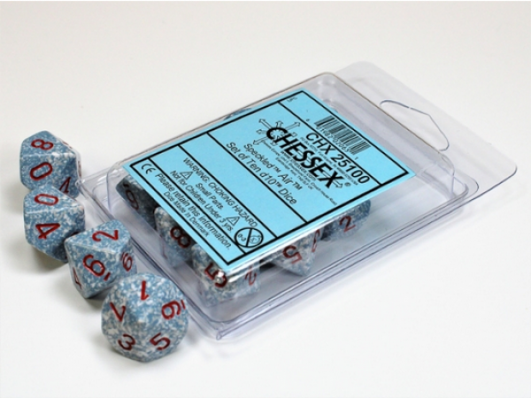 Chessex Dice Sets: Air Speckled d10 Set clamshell (10)