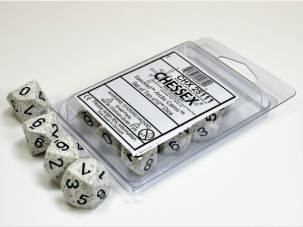 Chessex Dice Sets: Arctic Camo Speckled d10 Set (10)