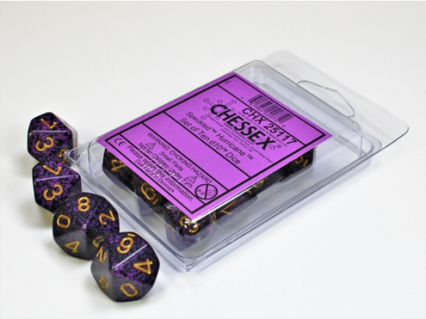 Chessex Dice Sets: Hurricane Speckled d10 Set (10)