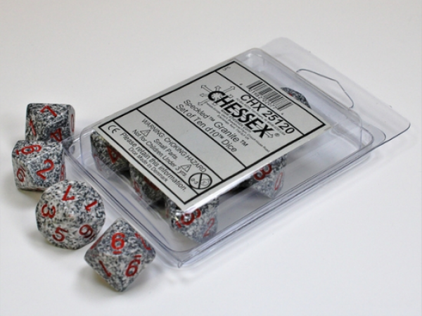 Chessex Dice Sets: Granite Speckled d10 Set (10)