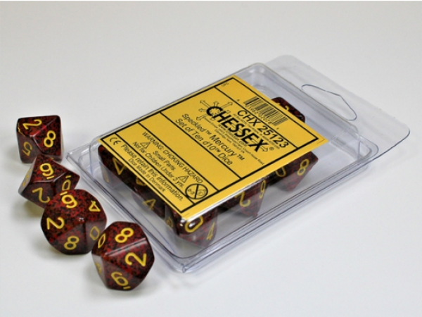 Chessex Dice Sets: Mercury Speckled d10 Set (10)