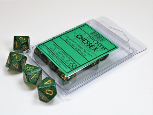 Chessex Dice Sets: Golden Recon Speckled d10 Set (10)