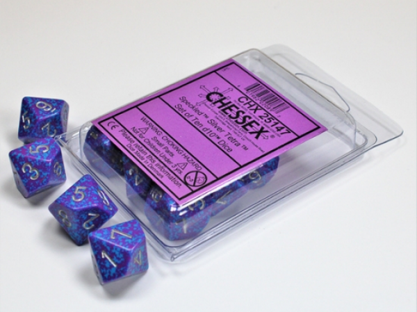 Chessex Dice Sets: Silver Tetra Speckled d10 Set (10)