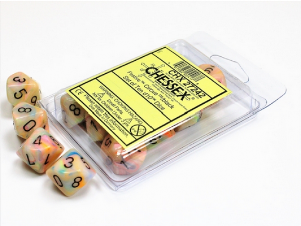 Chessex Dice Sets: Festive Circus/Black d10 Set (10)