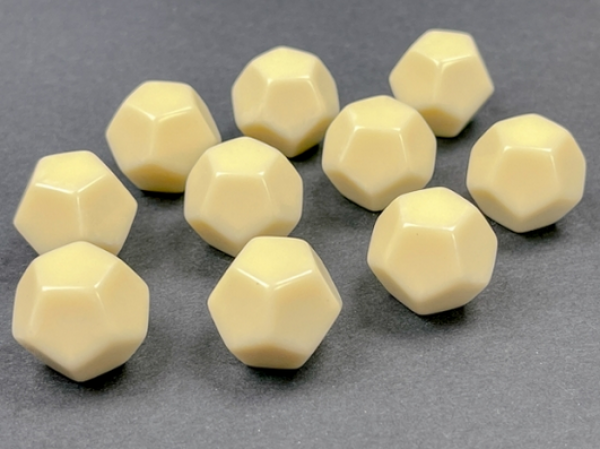 Chessex Special Dice: Opaque Polyhedral Bag of 10 Blank Ivory d12 Dice (10)