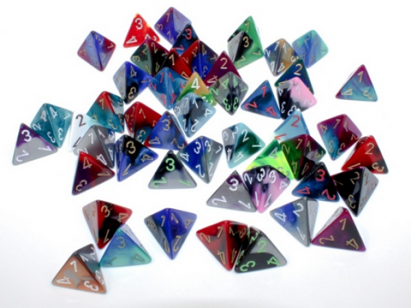 Chessex: Bag of 50 Assorted Loose Gemini Polyhedral d4 Dice (50)
