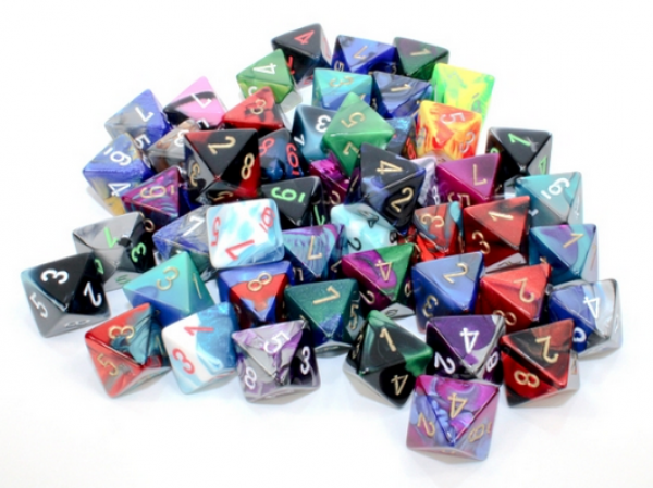 Chessex: Bag of 50 Assorted Loose Gemini Polyhedral d8 Dice (50)