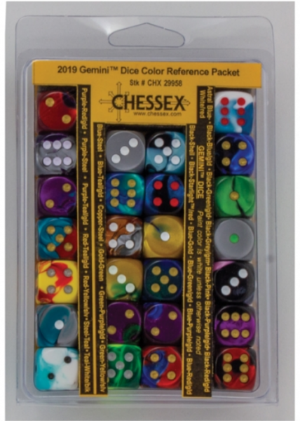 Chessex Choice Dice: 2023 Gemini Dice Color Reference Packet