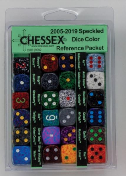 Chessex Choice Dice: 2005-2023 Speckled Dice Color Reference Packet