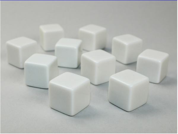 Chessex Special Dice: White Opaque Blank d6 (10)