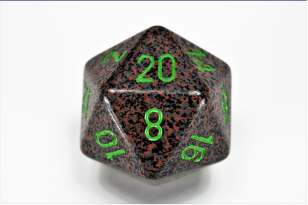 Chessex Special Dice: Brown/Green Earth Speckled 34mm d20