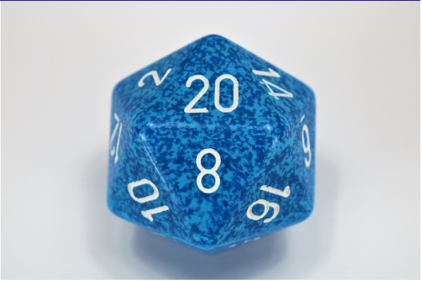 Chessex Special Dice: Blue/White Water 34mm d20