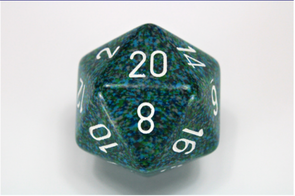 Chessex Special Dice: Blue/White Sea Speckled 34mm d20