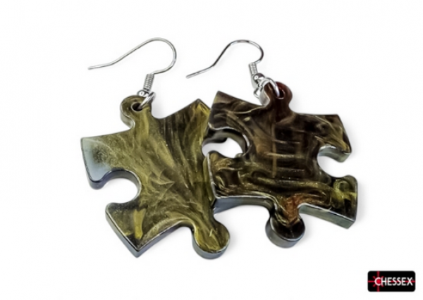 Chessex: Earrings Leaf Puzzle Piece Pair (Assorted Colors)