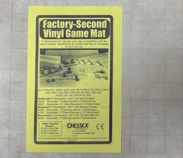 Chessex: Factory-Second Reversible Battlemat 1 inch Squares & 1 inch Hexes