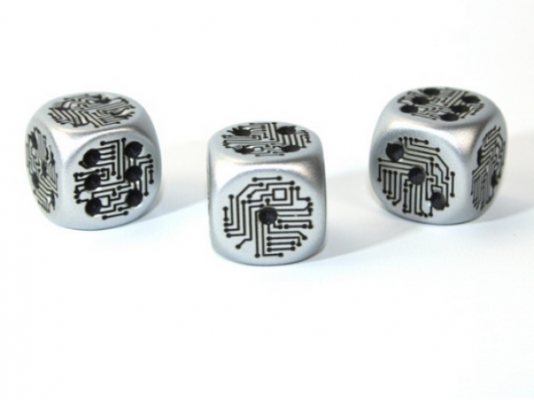 Chessex: Aluminum Circuit Design d6 (Metallic-Plated Over Plastic)
