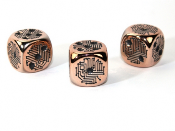 Chessex: Copper Circuit Design d6 (Metallic-Plated Over Plastic)